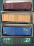 4 Assorted Freight Cars - 3 Roundhouse & 1 Athearn Bn Golden West.... Fixed Price $98.00.