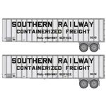 Walthers Flexi-van 40' Trailer 2-PACK Southern Railway Containerized Freight Ho. Fixed Price $30.99.