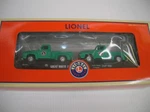 Lionel 6-17581 " Northern Pacific Flat W/ 2 Pickup Trucks Lot #45819. Fixed Price $40.00.