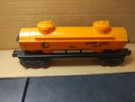 Lionel #6465-160 2-D Tank Car Orange. Fixed Price $12.00.