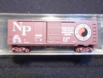 Micro-trains 22040 Combo Door Boxcar, Northern Pacific 8710 Ln. Fixed Price $12.99.