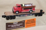 Menards 279-8320 Scale Ny Central Flatcar W Firetruck Orig Packaging L/n. Fixed Price $19.98.