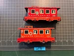 Train Hafner Overland Flyer Wyandotte Two 41021 Red Base Cabooses Lot. Fixed Price $24.95.