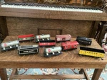Vintage Marx Tin Litho Train Cars Lot O27 Gauge 1930S 40S 50S Tank Gondola. Fixed Price $75.00.