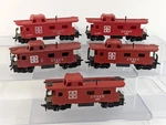 Tyco 327J Santa Fe Lot Of Five (5) 8-WHEEL Caboose Atsf 7240 Ho Scale. Fixed Price $24.00.