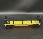 Lionel Trains O-27 Gauge New York Central Bulkhead Flatcar 16375 W/ 8 Stakes Vtg. Fixed Price $18.26.