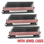 Micro Trains Scale Atsf W/ Car Frame (3 Pack) With Jewel Case 98302242. Fixed Price $94.12.