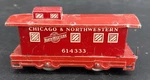 Train Hafner Overland Flyer Chicago Northwestern 614333 Red Base Caboose. Fixed Price $19.00.
