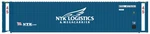 Atlas Scale 45' Corrugated Shipping Containers Nyk (3-PACK #1) (blue/white). Fixed Price $32.99.