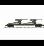 **brand New** Mth Scale Flat Car U.s. Army With 2 105MM Howitzers. Fixed Price $149.99.