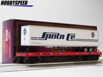 Mth Premier Santa Fe Flat Car W/ 48' Trailer O Scale Train 20-95704-290553 New. Fixed Price $98.84.