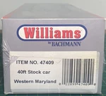 Williams 47409 Stock Car Western Maryland Gauge. Fixed Price $39.99.