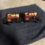 Mth #30-7642 Ga. Farm Transportation Flat Car With Ertl Case Tractors.. Fixed Price $39.00.