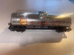Bachmann Ho Scale Chrome Shell Tank Car Silver / Red Lettering Gauge. Fixed Price $20.00.