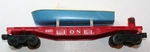 Lionel 6801 Flat Car With White Over Blue Boat All Orginal Post War. Fixed Price $59.99.