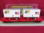 Mth 20-90013C Santa Fe Flatcar With Two 20' Trailers. Fixed Price $34.90.