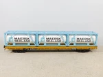 Mth 20-95242 60' Flat Car W/(3) Maersk Tank Containers #97504. Fixed Price $139.00.