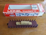 Lionel 6-9823 Santa Fe Flat Car W/stakes & Freight Crate Load Standard In Box. Fixed Price $20.00.