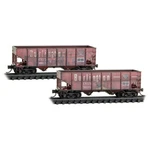 Micro Trains 983 05 089 Scale Cb&q 33' 2 Bay Hopper Pk Weathered. Fixed Price $54.99.