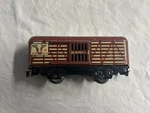 Marx Union Pacific 59 Cattle Stock Car Brown Tinplate Litho Trains 7. Fixed Price $64.35.