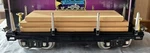 Mth Standard Tinplate 200 Series 211 Black Flat Car W/ Wood Load 10-1072. Fixed Price $149.99.