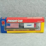 Life Like Ho Scale Flat Car With Containers Trailer Train American Flag 8525. Fixed Price $21.55.