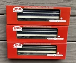 3 Atlas 1/87 Ho Cn Canadian National Paired Window Coach Cars #4970, 4987 & 4990. Fixed Price $229.80.