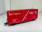 Ho Scale Tangent Chicago Burlington & Quincy PS-40' Mini Hy Cube Boxcar # 19836. Fixed Price $115.00.