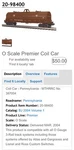 Mth Premier 20-98400, Coil Car, Pennsylvania, Nib. Fixed Price $34.99.