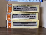 Con-cor Lot Of 3 California Zephyr Cars, Regular Dome, Budd Dining. Fixed Price $55.99.