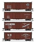 Broadway Limited Usra 40' Steel Boxcar Nyc, Rdg, Dl&w, Nb #2 4PK 7273. Fixed Price $105.98.