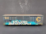 Weathered Ho Athearn 50' Fmc Dbl Door Box Car Csx Patched Ex C&o With Graffiti. Fixed Price $100.00.