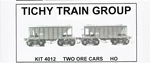 Ho Scale Tichy Train Group 4012 Undecorated 22' Wood Ore Car 2-PACK Kit. Fixed Price $14.02.