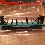 Lionel 26030 New York Central Flatcar With Stakes & Bulkends. Fixed Price $39.99.