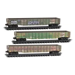 Micro Trains Scale 50' Fixed-end Gondola Burlington Northern 3-PACK. Fixed Price $89.05.