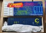 Scale Roundhouse Chesapeake & Ohio 50' Hi-cube Rib-side Box Car Kit 1826. Fixed Price $10.99.