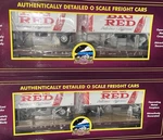 Mth Premier 20-95511 Santa Fe Flat Car W/ (2) Pup Trailers O-scale (2-PACK). Fixed Price $249.00.