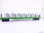 *read Con-cor? Ho Scale 54' Flatcar W/cable Reel Load Burlington Northern Bn. Fixed Price $7.95.