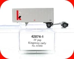 Scale ***kingsway*** 28' Pup Trailer #65480 --- Trainworx 42874-1, Special Run. Fixed Price $28.95.