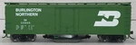 Walthers, Ho Scale, Bn #329808, Mow, Track Cleaning Box Car, Burlington Northern. Fixed Price $32.50.