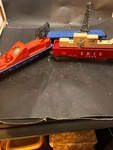 Lot (3) Lionel Train Cars (2) Coast Guard 16735, 16736, Erie 3444 Model. Fixed Price $75.00.