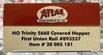 Atlas Furx First Union Rail Trinity 5660 Cu Ft Covered Hopper #893537 #20005181. Fixed Price $40.00.
