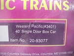 20-93077 Mth Premier Western Pacific Box Car 3401 Scale ( ). Fixed Price $40.00.