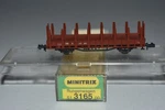 Scale Minitrix 3165 Deutchbahn Wagon Flat Car With Brackets C55361. Fixed Price $19.99.