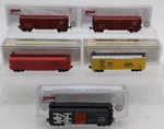 Model Power/atlas N Scale Boxcars #80059,36830,499000,135902,135800 Ex/box. Fixed Price $41.79.