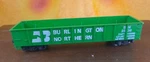 Ho Scale Tyco, 40' Gondola, Burlington Northern, Green, #2536 Built K-d. Fixed Price $11.69.