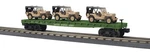 Mth/railking 30-76887 Flat Car W/(3) Willy Transport Vehicles U.s. Army Tan. Fixed Price $89.99.