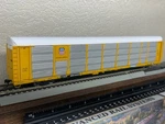Union Pacific Building America 89FT Bi-level Enclosed Auto Carrier Ho Scale Gold. Fixed Price $87.95.