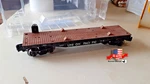 New Mib Menards Gauge Union Pacific Rr Flatcar Only With Vehicle Blocks-black. Fixed Price $13.99.