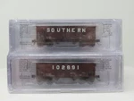 Bluford Shops 64141 Southern 2-BAY War Emergency Coal Hopper Freight Car Set. Fixed Price $55.90.